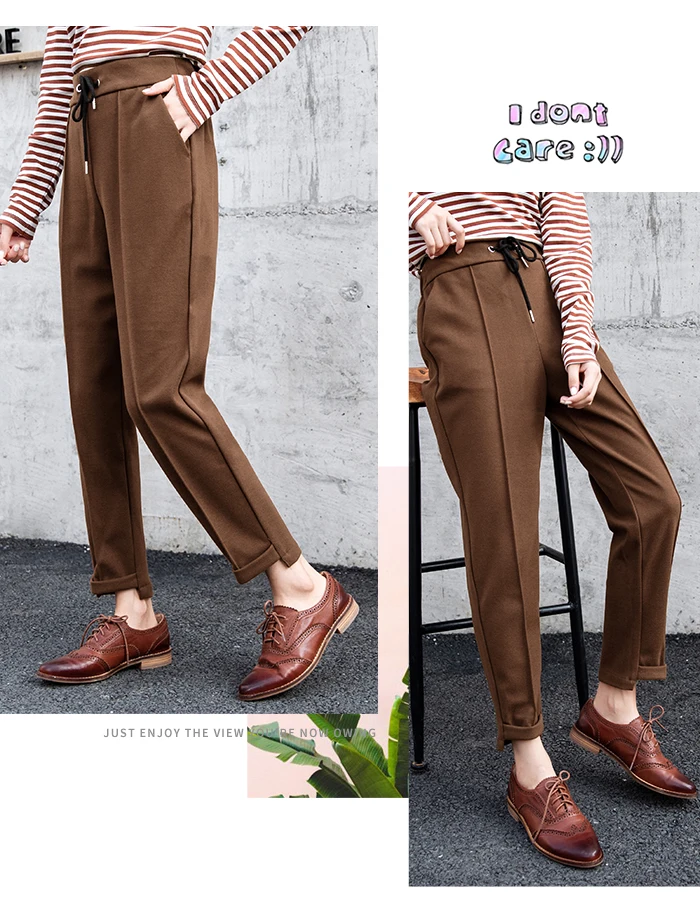 SEMIR повседневные женские брюки Зимние новые свободные ноги Девятый Брюки нерегулярные ноги эластичный пояс тренд брюки женские