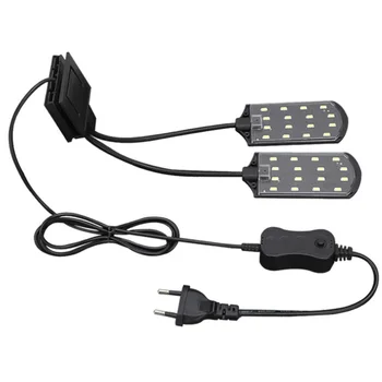 

15W 32 LED Aquarium Planted Clip Lamp Double Head Aquarium Fish Tank Light White US plug LED Lighting Water Lamp