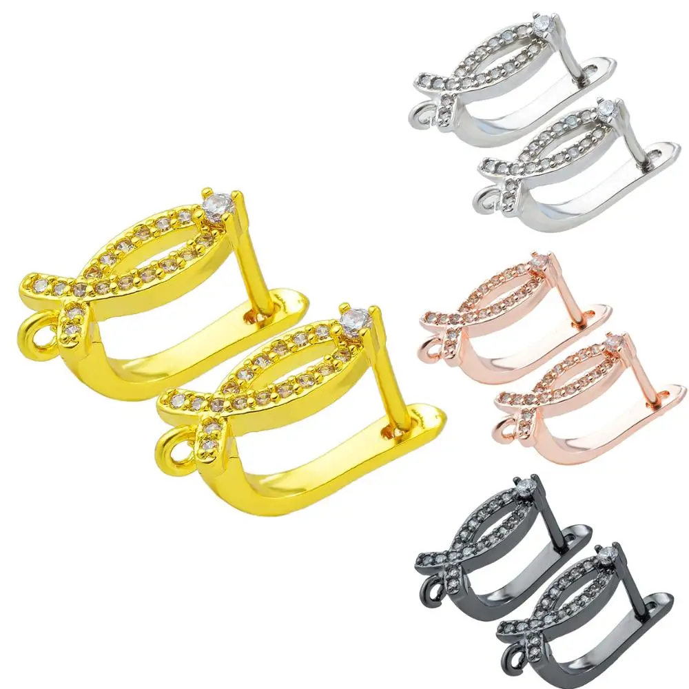 

2020new creative four-color goldfish color-retaining zircon earring hook, used to make ladies summer fashion earring accessories