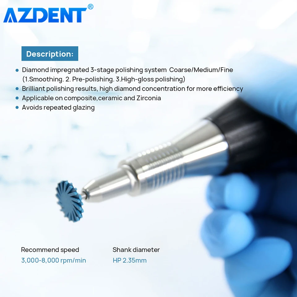 Disco Lucidante Gomma Diamantata Disco Ruota In Gomma Diamantata Per Laboratorio Odontotecnico - Diametro 26mm, Per Zirconi/porcellana Lucidatore Zirconi Porcellana 26mm - Foto 4