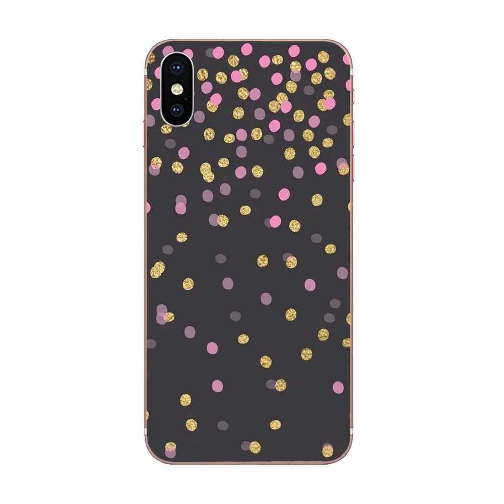Для htc Desire 530 626 628 630 816 820 830 один A9 M7 M8 M9 M10 E9 U11 U12 жизнь плюс Pattern Жесткий чехол для телефона Золотой конфетти в горошек