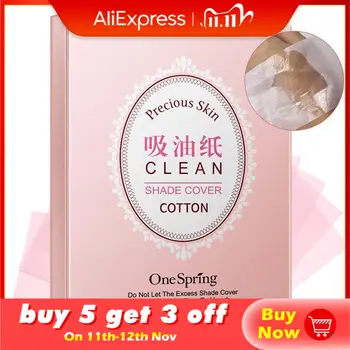 

100pcs Portable Facial Absorbent Paper Oil Control Wipes Matting Tissue Paper Oil Remover Green Smell Face Oil Blotting Sheets