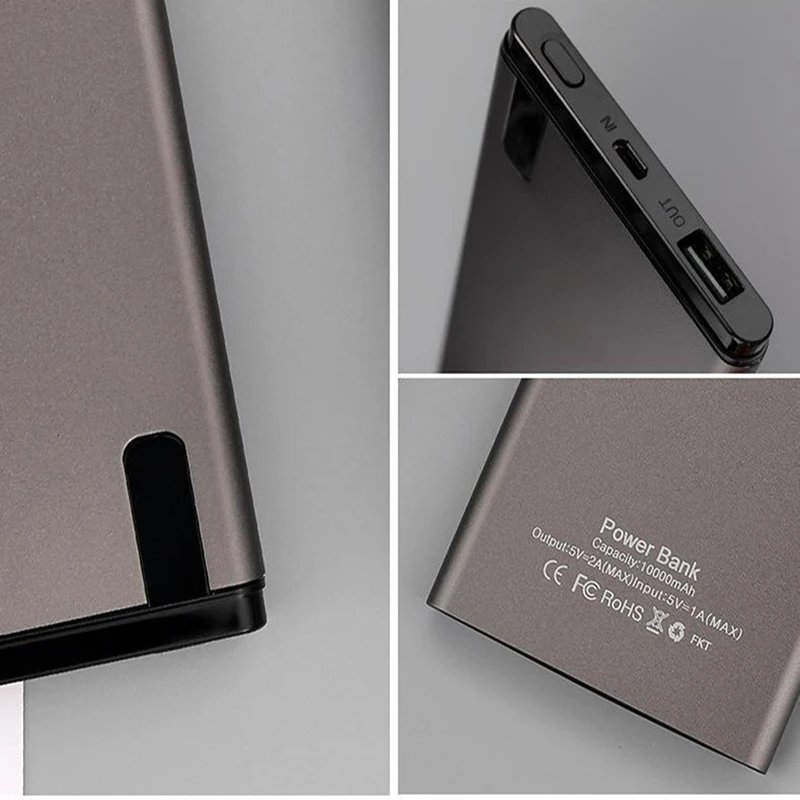 Vogek тонкий 10000 мА/ч, Мощность банк USB Портативный зарядки Мощность Дополнительный внешний аккумулятор с светодиодный Дисплей внешний Батарея для Xiaomi