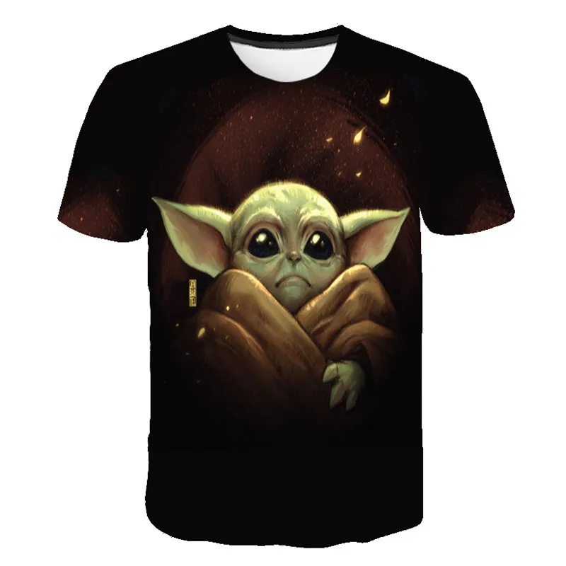 Детская футболка с надписью Yoda Звездные войны Mandalorian хлопковая коротким рукавом