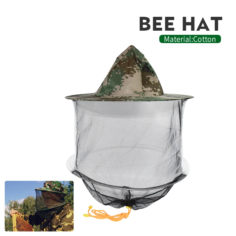 

Beekeeping Hat Mosquito Bees Insect Net Prevention Veil Mesh Caps Head Cover Neck Wrap Mask Outdoor Protector Bee keeping Tools