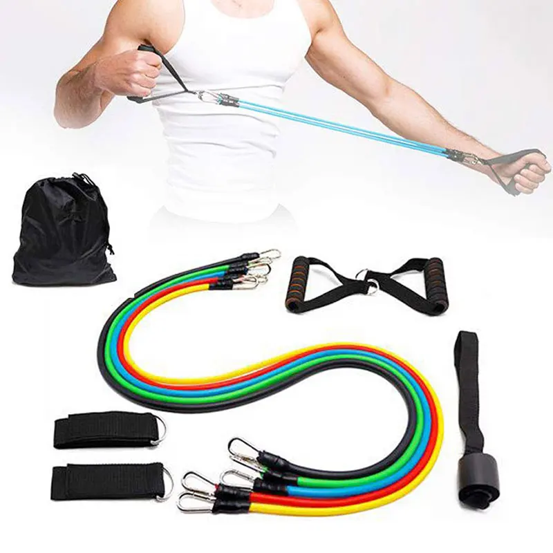 

11Pcs Resistance Bands Set Expander Yoga Exercise Fitness Band Stretch Rubber Tubes Training Gyms Workout Home Elastic Pull Rope