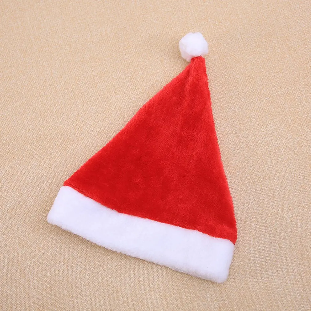Рождественские украшения подарок плюшевая шапка Санты аксессуары для шляпы для взрослых короткошерстная бархатная шапка вечерние украшения
