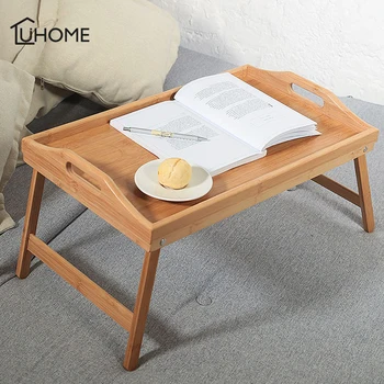 

Folding Bamboo Laptop Table Sofa Bed Tray Office Laptop Stand Desk Bed Table for Notebook Picnic Table Dormitory Studying Table