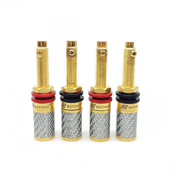 

MATIHUR Carbon fiber 99.99% Pure Copper Gold Amplifier Speaker Terminal Binding Post XS2