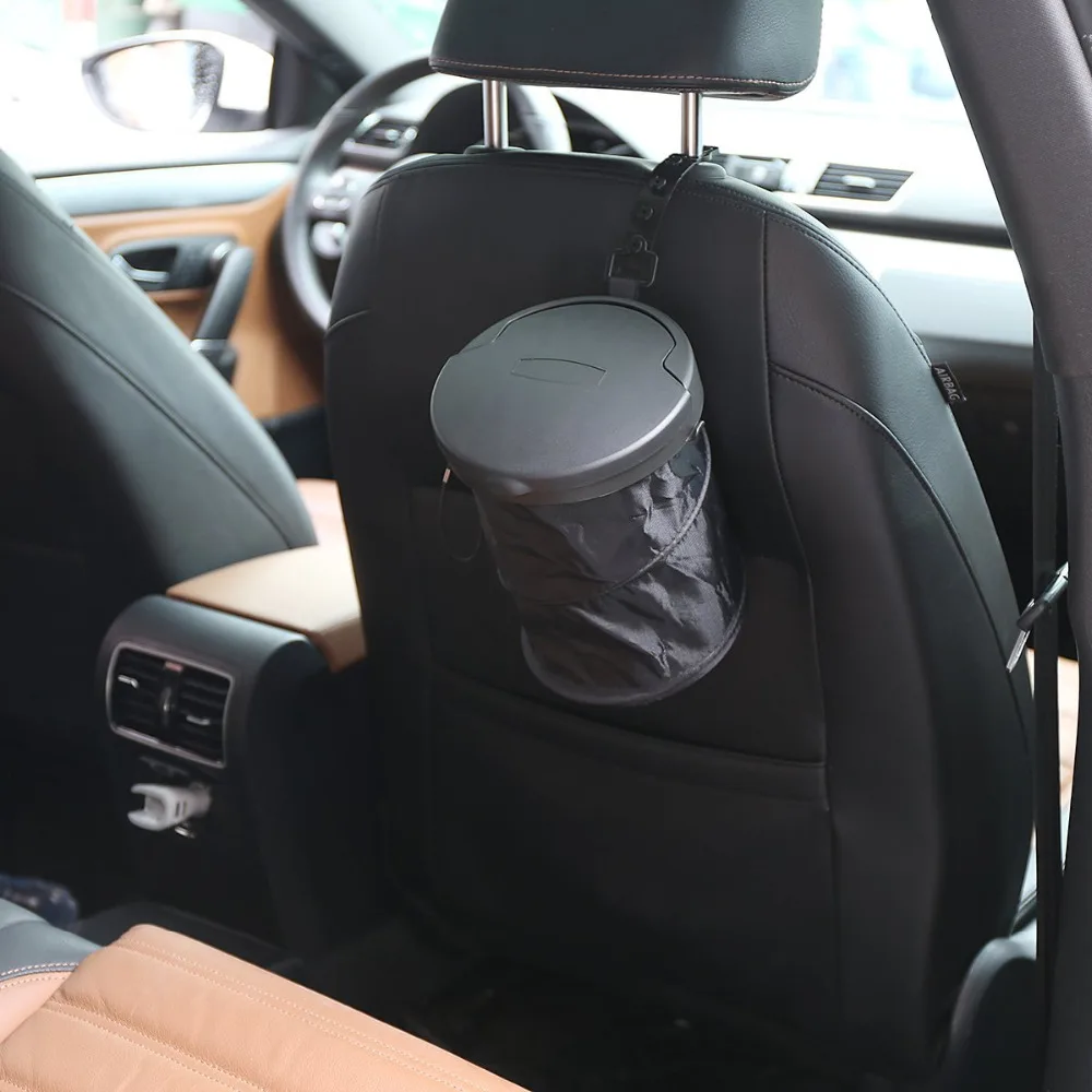 

Portable Car Trash Can Waterproof Collapsible Pop-up Trash Bin Garbage Container with Lid