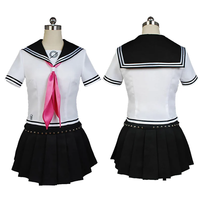 

Game Danganronpa Ibuki Mioda Cosplay Dress Punk School Girls Sailor Uniform Anime Cosplay Costumes Suit Tops+Skirt Wigs
