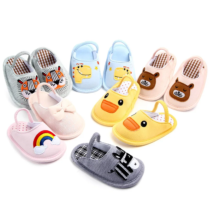 Sepatu Bayi Musim Panas Sandal Bayi Lucu Kartun Sepatu Bayi Laki Laki Perempuan Sol Lembut Sepatu Dalam Ruangan Antiselip Untuk Bayi Baru Lahir F127 Pertama Walkers Aliexpress