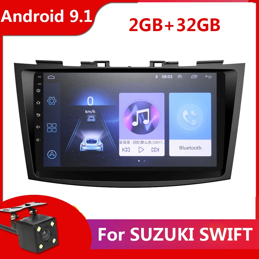 " 2 Din Android 9,1 автомобильный dvd-плеер для Suzuki Swift 2011 2012 2013 автомобильный Радио Мультимедиа gps навигация WiFi BT 2din