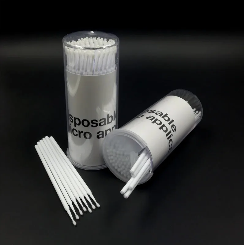 100 шт. одноразовые Microbrush для наращивания ресниц профессиональный объем ресниц Клей снятие тампон микро щетки для макияжа инструмент-аппликатор - Цвет: Pot-White