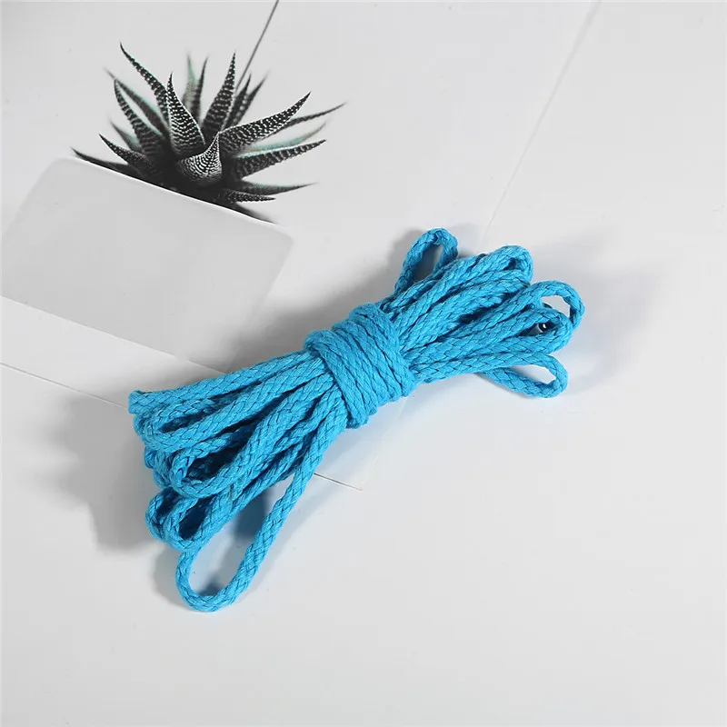 19 цветов, 6 мм, 5 ярдов, полиэфирная хлопковая веревка, декоративная витая веревка для ручной работы - Цвет: Sea Blue