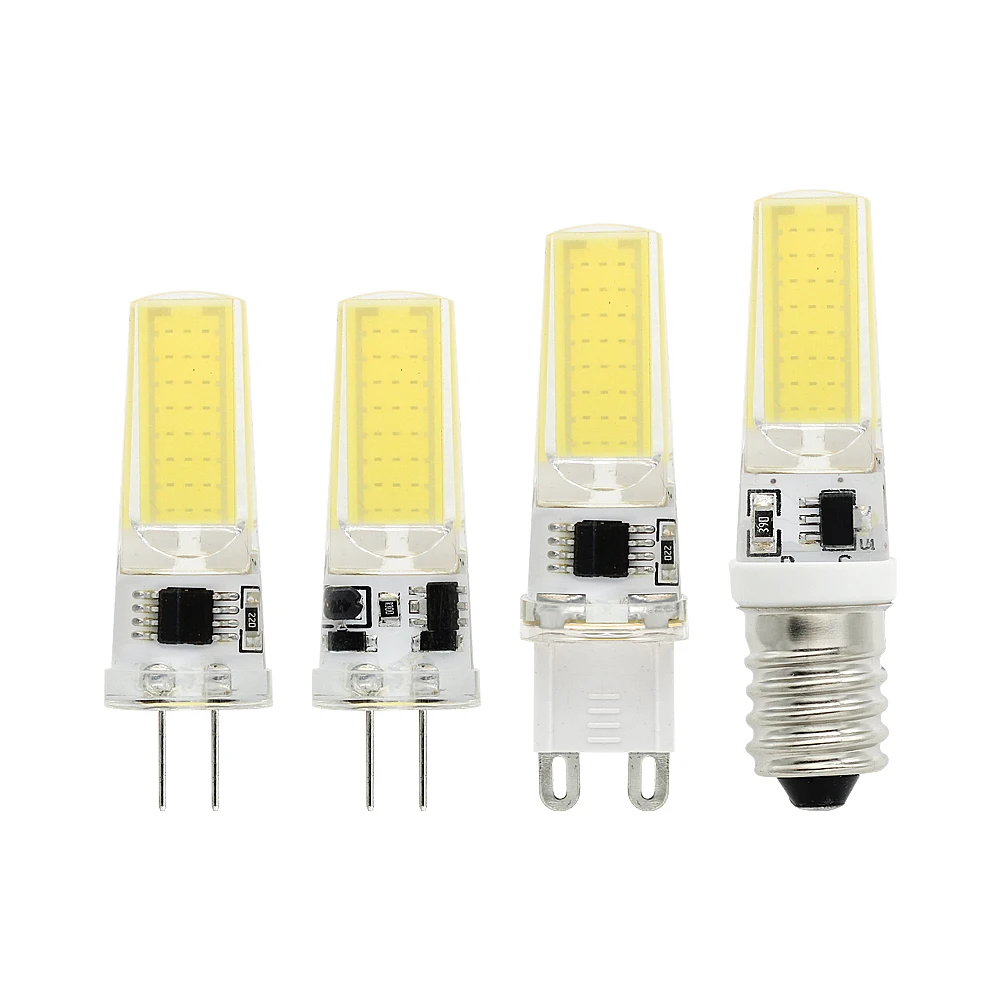 5X светодиодный светильник G4 G9 E14 AC/DC 12V 220V COB SMD освещение лампы заменить галогенные