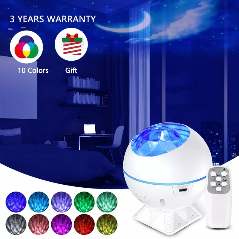 Star Projector Light Sky Moon Lights Galaxy Ocean Projection Lamp Bedroom Night Light with Remote Control for Kids Baby Gifts