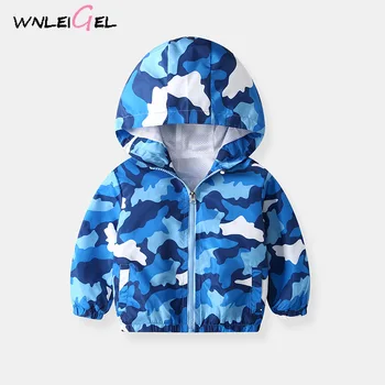 

WLG spring autumn children boy cotton hooded jacket kids boy cartoon dinosaul coat toddler baby fanshion camouflage jacket