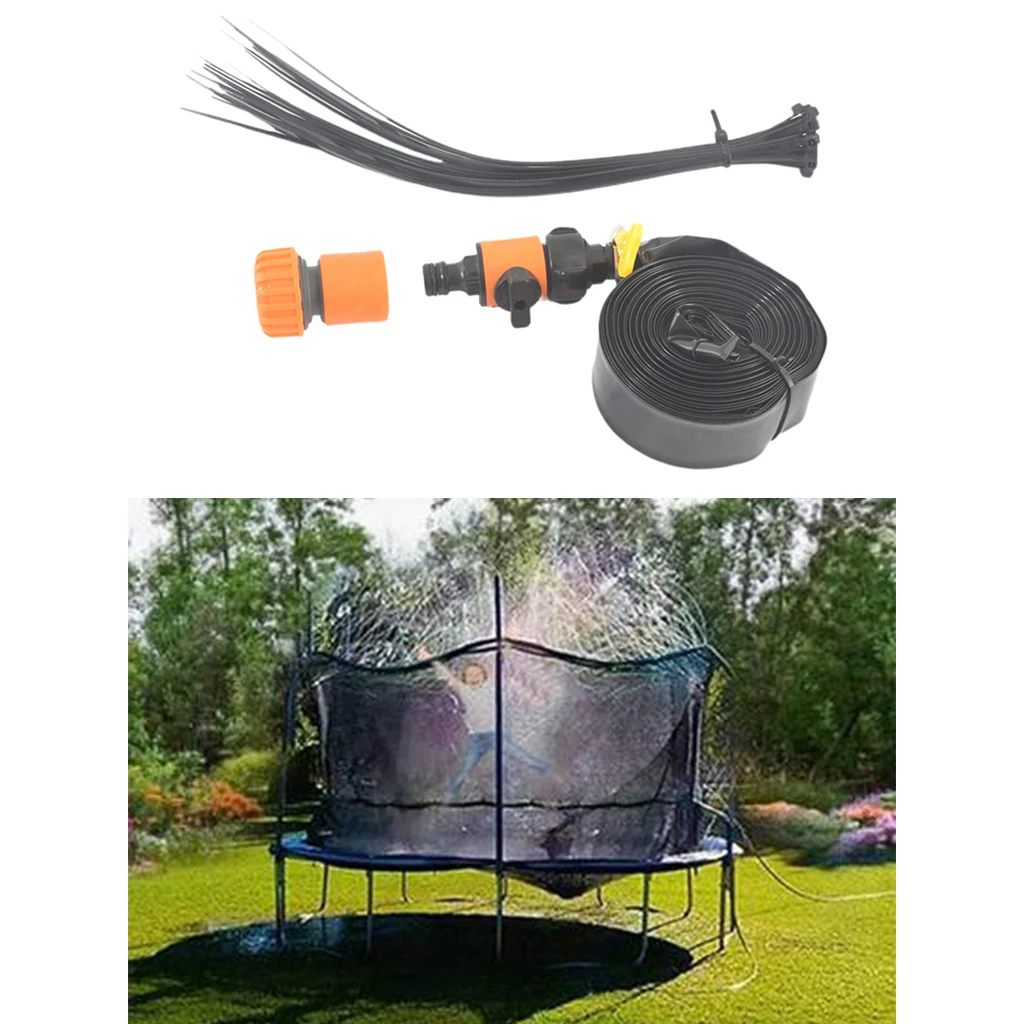 Trampoline Sprinkler for Kids Adults, Outdoor Trampoline Backyard Water Game Yard Sprinkler Fun Summer Toys Accessories Kit