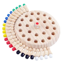 Rompecabezas de madera para niños, juego de ajedrez de memoria, de colores, de mesa, juguete educativo y de aprendizaje, para fiesta intelectual