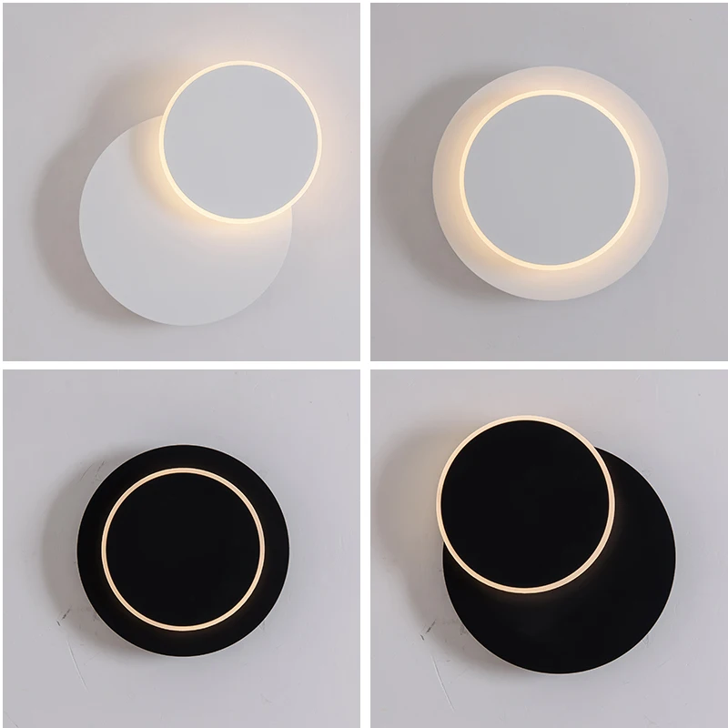 

5W 7W Led Light Wall Black White Body Sonce Wall Lamp For Home Wall Light Living room Bedroom Bedside Light Decoration Wandlamps