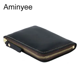 

Aminyee 2020 New Cow Leather Wallet Men Card Holder Genuine Leather Luxury Designer Card Holder for Men Wallet Mini Money Case