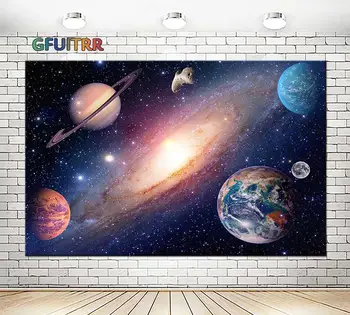 

GFUITRR Firmament Outer Space Photography Backdrop Kids Birthday Party Photo Background Solar System Vinyl Photo Booth Props