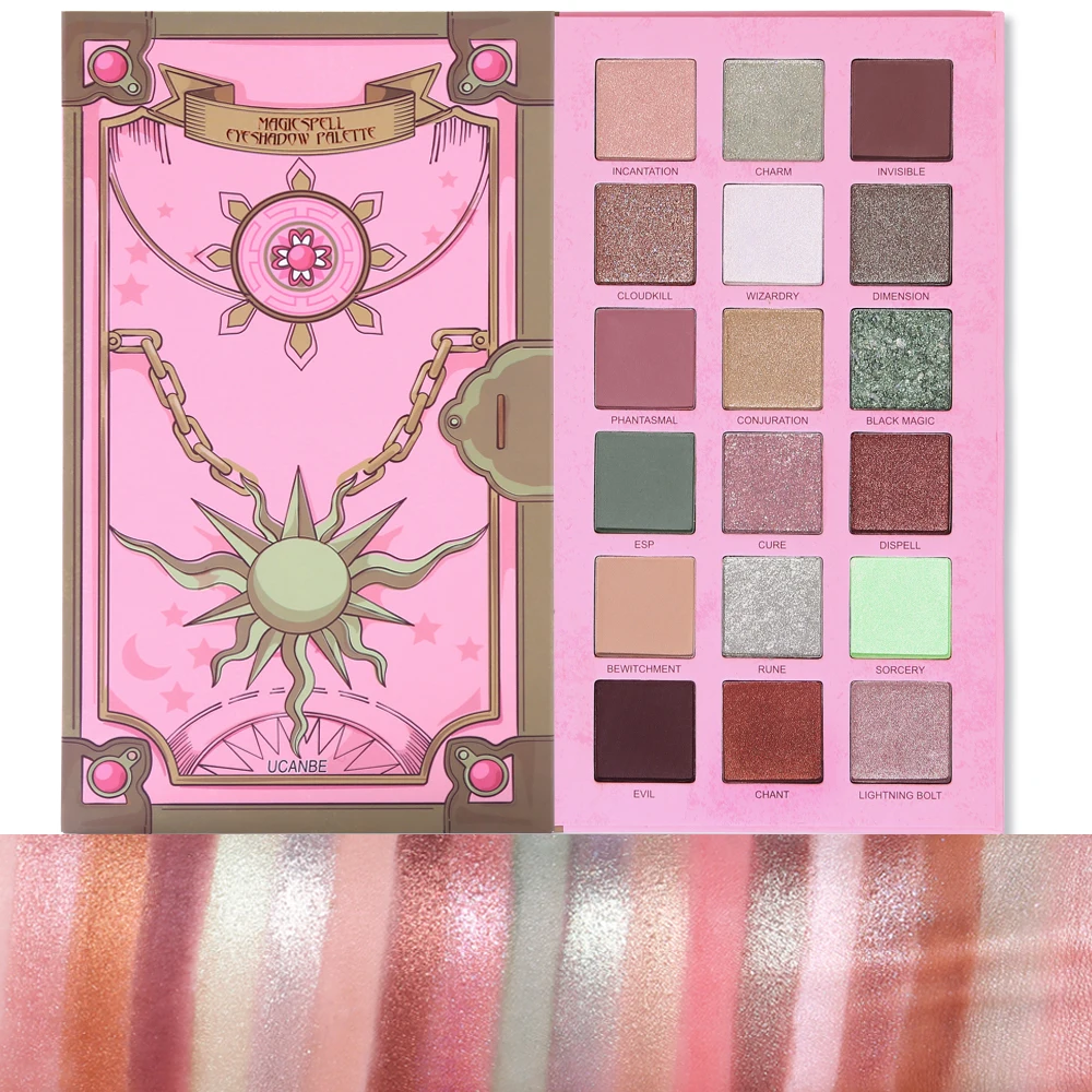 

18 Colors UCANBE Brand Magic Spell Eyeshadow Palette Earthly Shimmer Matte Eye Shadow Metallic Powder Makeup Nude Cosmetics