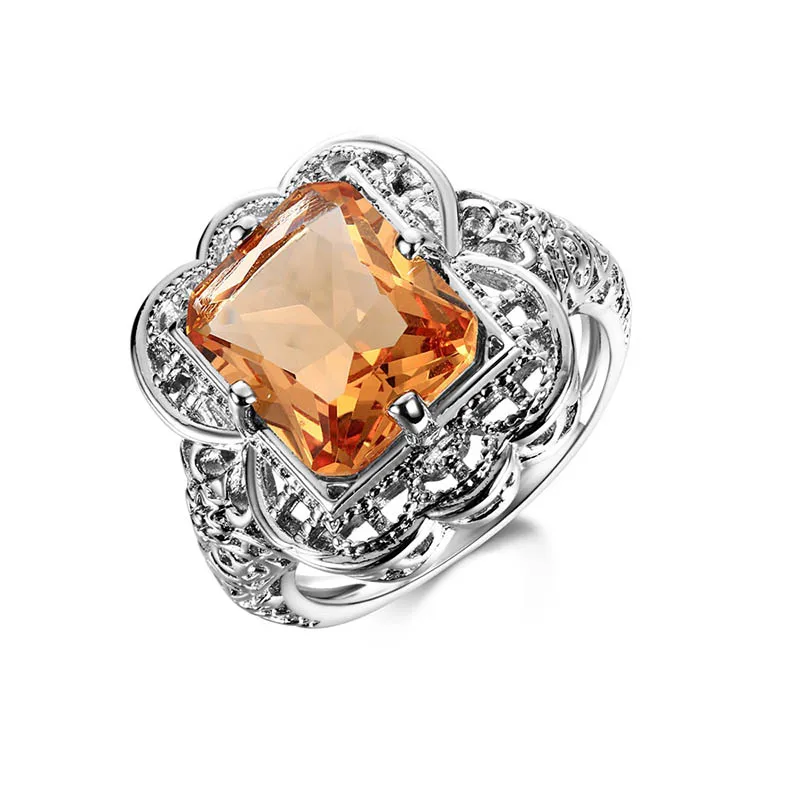 Bague Ringen обручальное кольцо для женщин, Трендовое серебро 925, ювелирное изделие, геометрический сапфир, аметист, аквамарин, цитрин, 10*12 мм, драгоценные камни