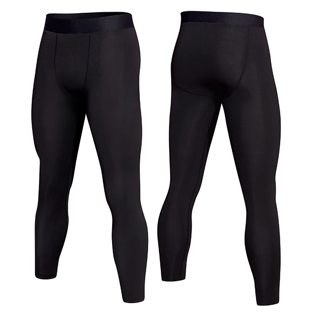pants black Мужские компрессионные штаны для бега 3/4, мужские спортивные Леггинсы, спортивная одежда для фитнеса, 3/4, брюки для тренажерного зала, фитнеса, тренировок, трико - Цвет: pants black