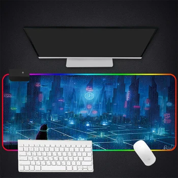 

RGB Mouse Pad Large Gaming Luminous Waterproof Non-slip Rubber Desk Mat Punk Anime Mousepad Computer Laptop Keyboard Desk Pad