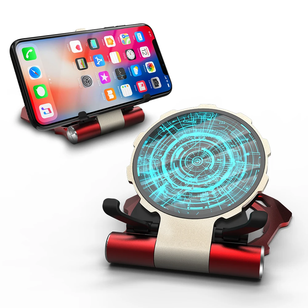 

R-JUST Iron Wireless Charger for iphone X XS 8 Plus Desktop Mobile Phone holder Support fast charger for Samsung Note 9 S9 S8 S7