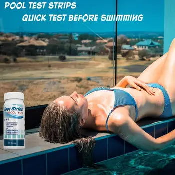 

6In1 Swimming Pool PH Test Card Chlorine Residual PH Cleaner Pool Alkalinity PH Accessories Strip Tester Test 50X Value Har M5Y5