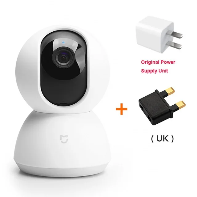 Обновленная версия оригинальная умная ip-камера Xiaomi веб-камера 1080P WiFi панорамирование ночного видения 360 Угол обзора видео камера монитор младенца - Цветной: Add UK Plug