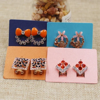 

4.2*5.80cm 4color paper claw earring display card blank navy/blue/pink/orange jewelry package earring tag card 300pcs