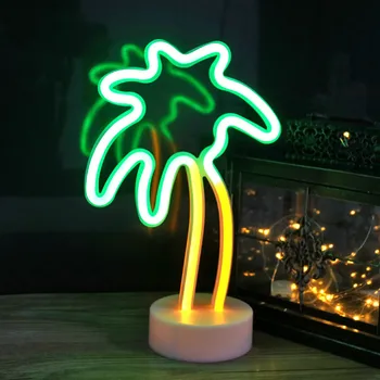 

Chrismas Tree LED Styling Light Led Decorative for Celebration Small Night Lights Cartoon Pattern Neon Base Model for Home 2021