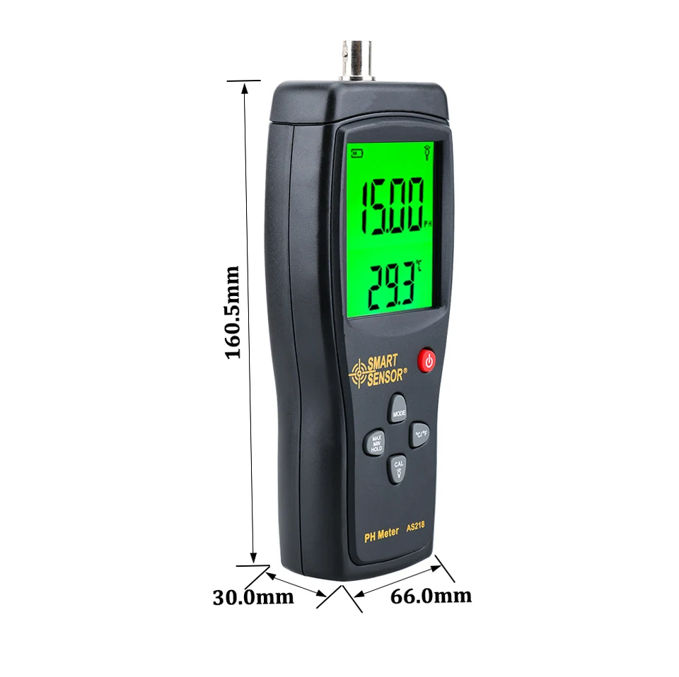 Tester pHmetro digitale sensore intelligente 0.00~14.00 Strumento di misura dell'umidità pH AS218 Tester pHmetro digitale sensore intelligente 0.00~14.00 Strumento di misura dell'umidità pH AS218
