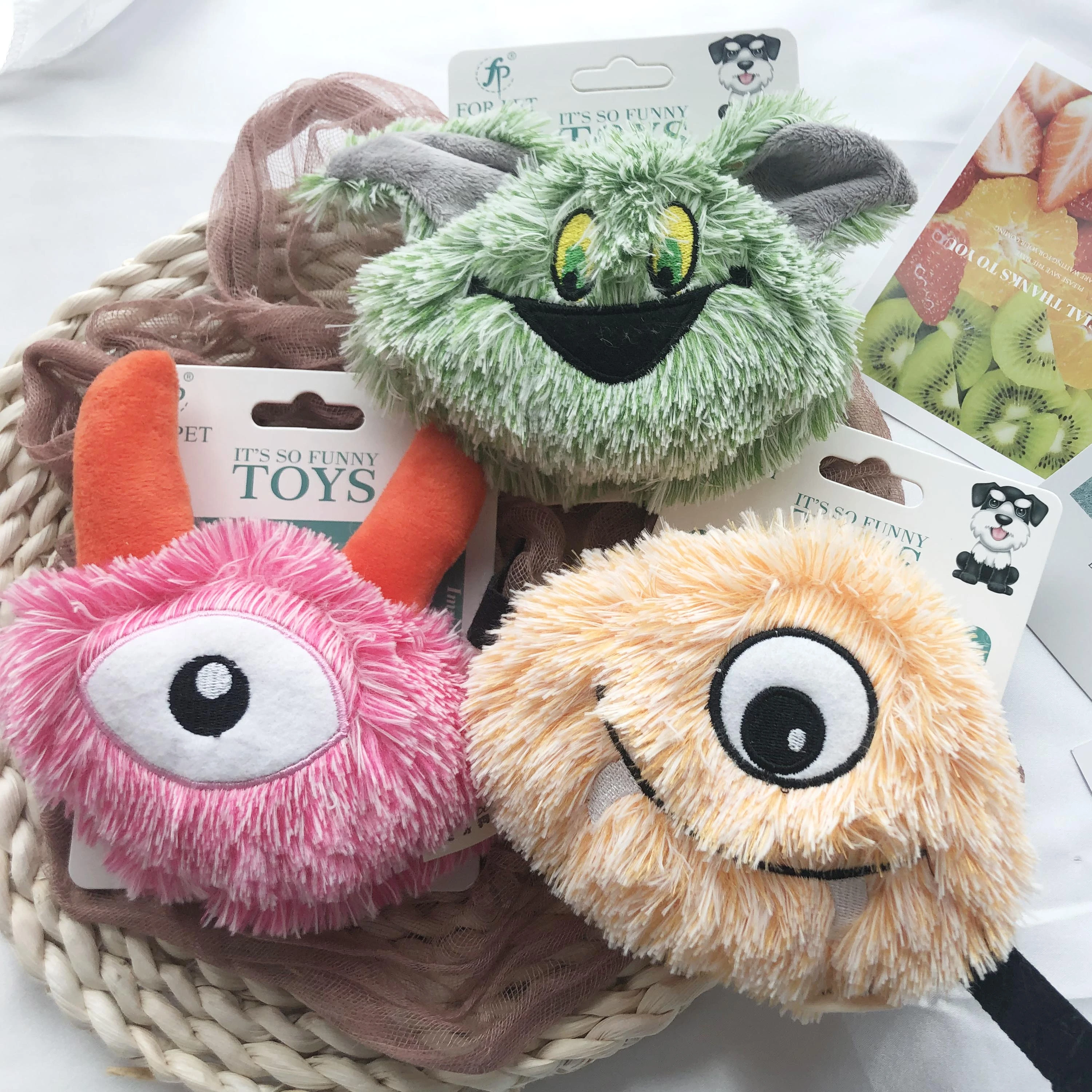 green monster dog toy