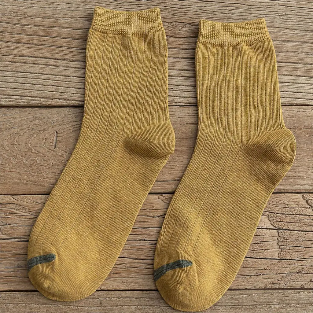 4 pair yellow 4 пара/лот осенне-зимние Хлопковые женские рождественские носки Модные дышащие носки для пар удобные повседневные носки для девочек 1012 - Цвет: 4 pair yellow