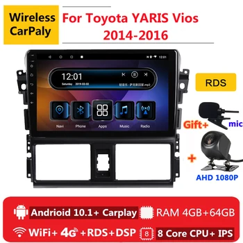 

2 din 8 core android 10 car radio auto stereo for Toyota YARIS Vios 2014 2015 2016 navigation GPS DVD Multimedia Player carplay