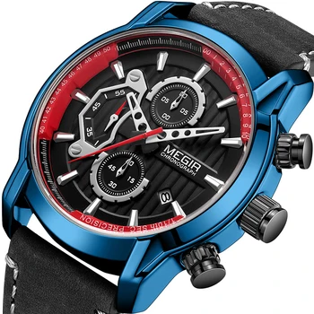 

simple design waterproof men genuine leather band Quartz watch 0914-09