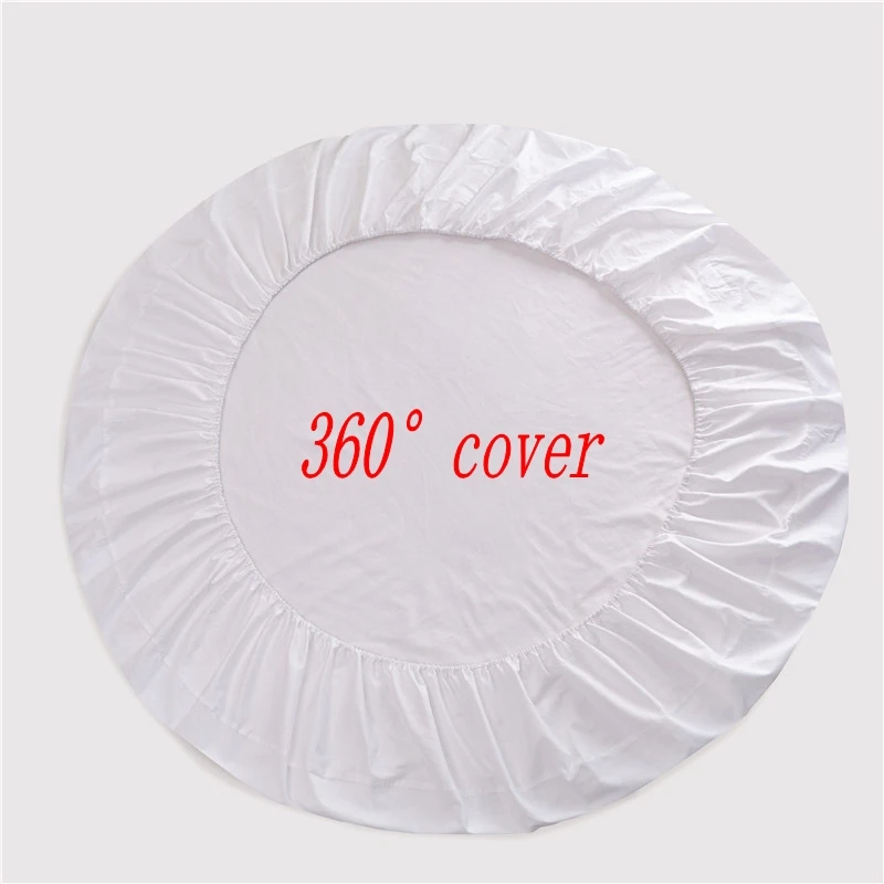 Round Elastic Fitted Sheet Solid Color Home Bed Sheets Cotton Bed Linen