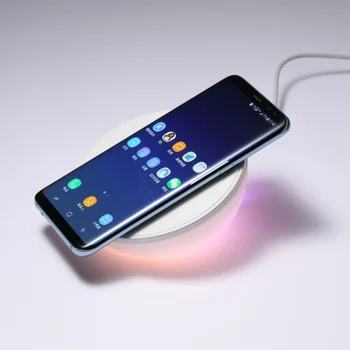 

for samsung Galaxy S9 S8 Note8 S7Edge for IPhone x 8plus Lamp night-light LED clock wireless charger base fast charging pad