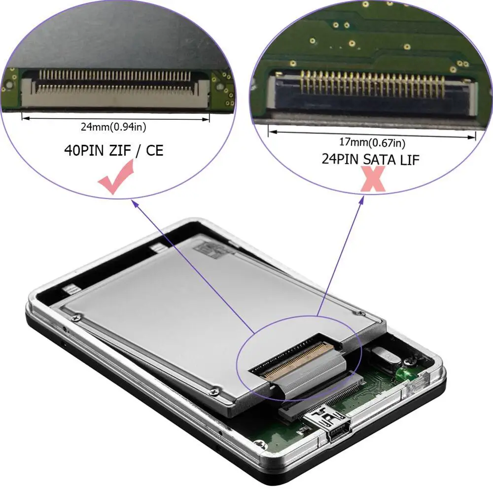 Zheino 1,8 ZIF к USB 3,0 портативный HDD внешний жесткий диск для ПК ноутбук Настольный