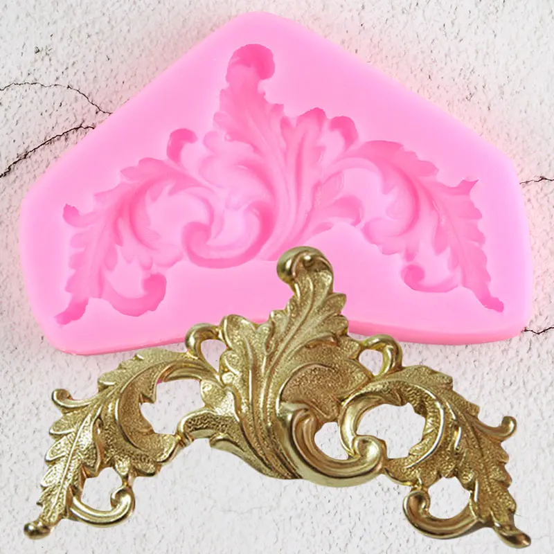 

Baroque Scroll Leaves Border Silicone Molds DIY Cupcake Topper Fondant Cake Decorating Tools Candy Clay Chocolate Gumpaste Mould
