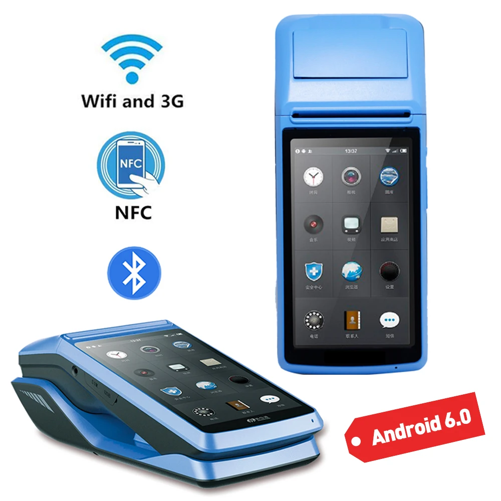 GZWEIOU КПК Android принтер ручной pos-терминал Портативный wifi Bluetooth POS принтер с док-зарядным устройством