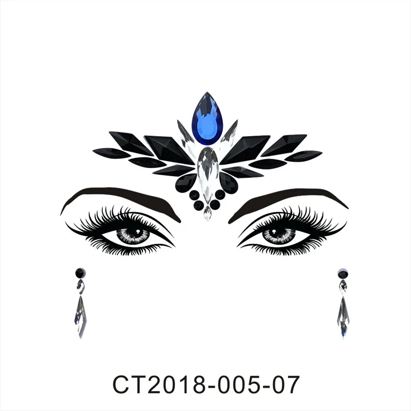 Модные наклейки для бровей лица боди арта хрустальные блестки украшения