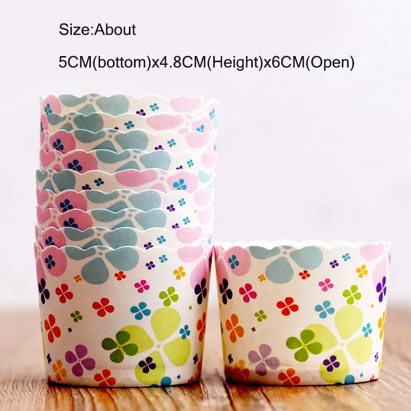 50 шт красочные четырехлистный клевер цветы бумага кекс Лайнер инструмент для