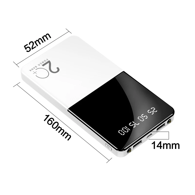 Внешний аккумулятор 20000 мАч, 2 USB светодиодный дисплей, быстрая зарядка, аккумулятор, внешний аккумулятор для iPhone, samsung, Xiaomi, внешний аккумулятор, зарядное устройство для телефона