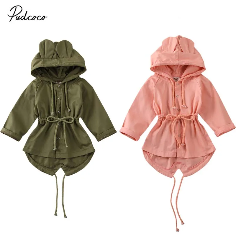 2020 Spring New Children Jacket Toddler Kids Baby Girls 3D Ear Hoodie Solid Pockets Tops Coat Hooded Lovely Outwear Clothes | Детская